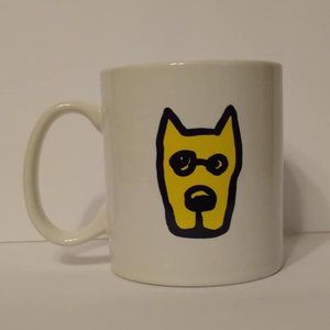Life is Good Large White Mug Yellow Rocket Dog